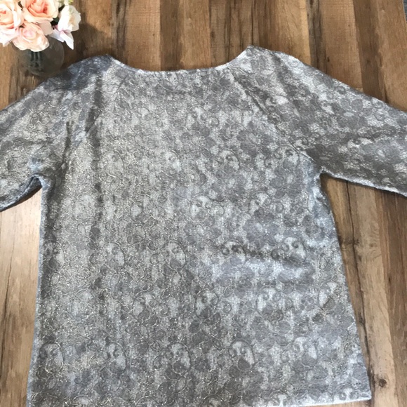 Banana Republic Grey Shimmer Pull Over Sz L - Picture 6 of 6